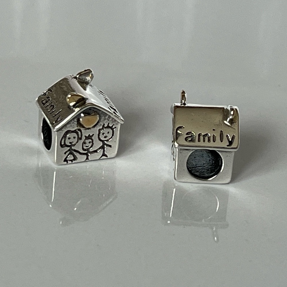 Silver Family House Charm